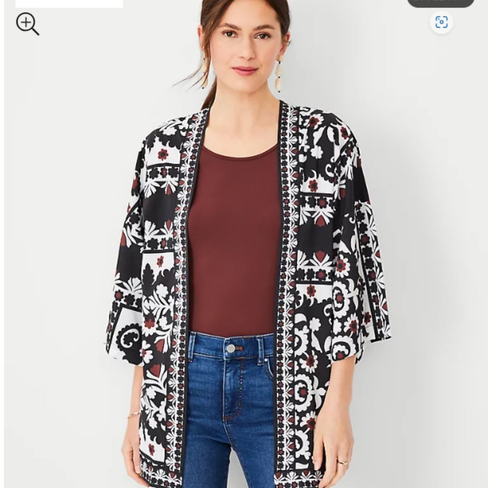Ann Taylor Scarf Print Kimono (M/L) NWT